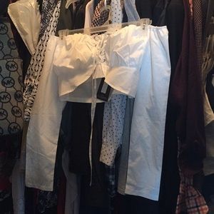 Pretty little thing long sleeve crop shirt